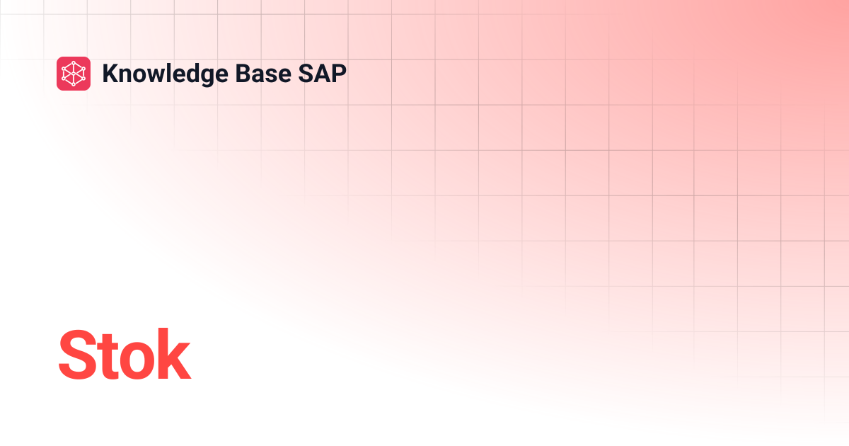 Stok | Knowledge Base SAP