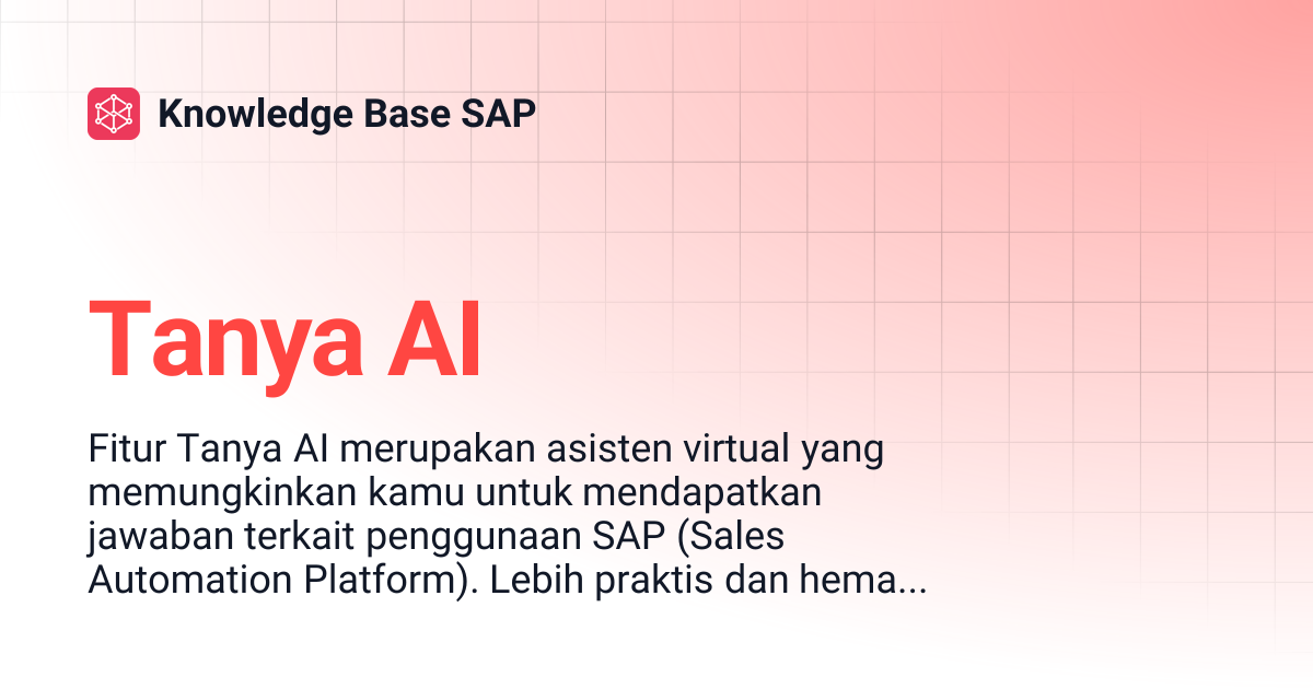 Tanya AI | Knowledge Base SAP